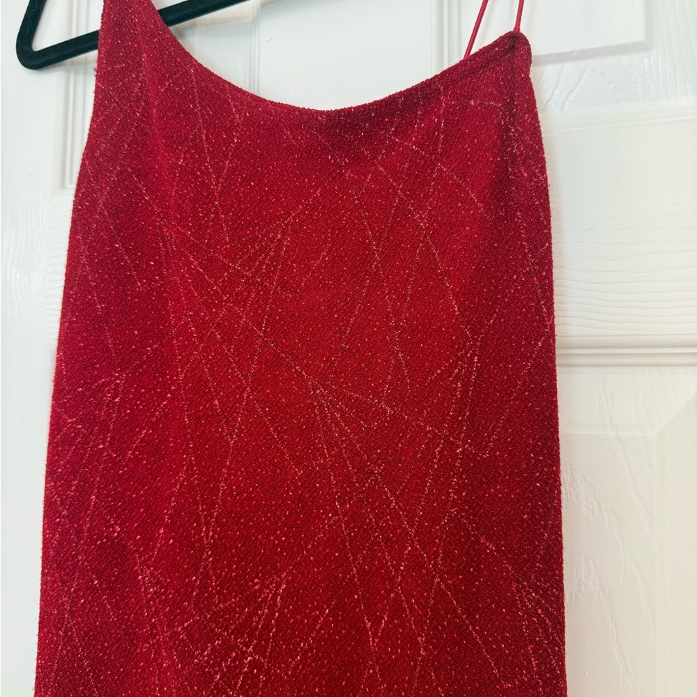 Vintage red sparkly Buyer Too maxi dress - Picture 4 of 7